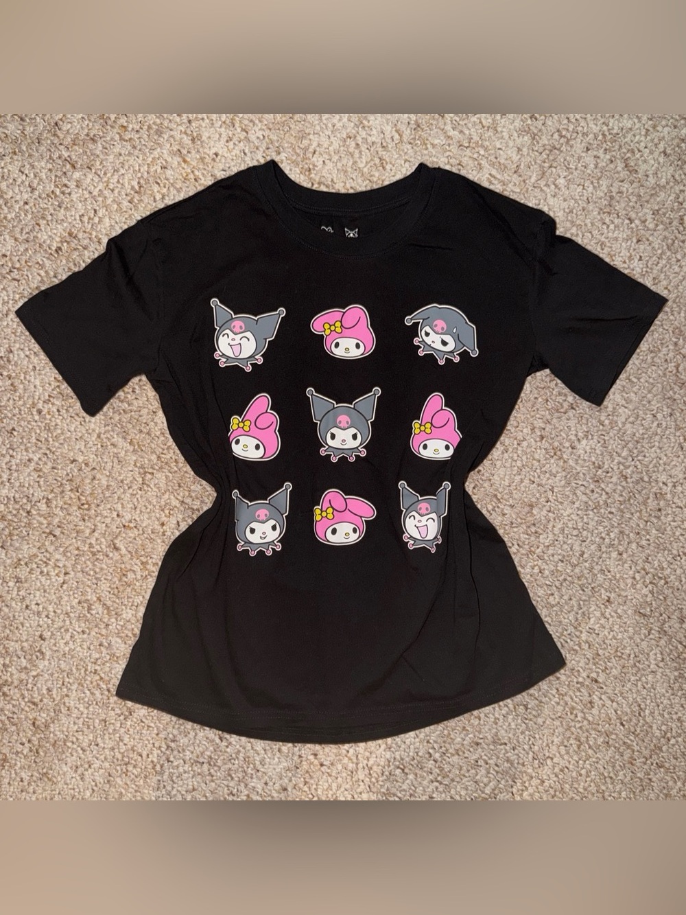 Sanrio My Melody & Kuromi Black Graphic Tee Small